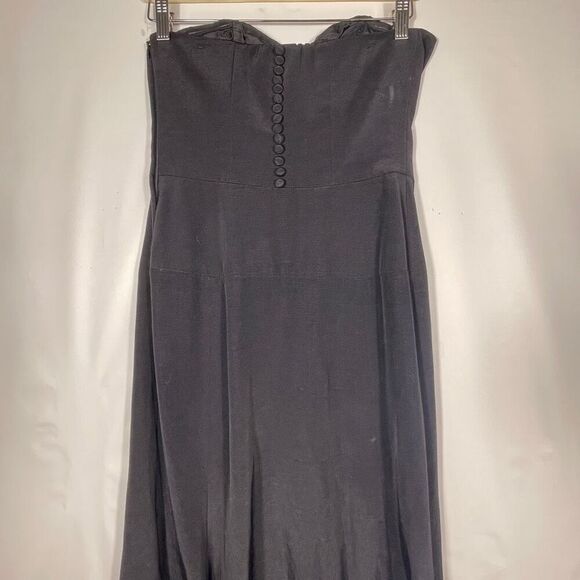 Nicole Miller Black Strapless Draped Bodice Evening Maxi Dress Size 6 - Picture 7 of 14